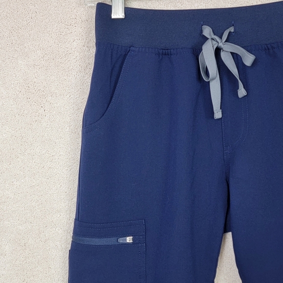 Figs Navy Yola With Yoga High Waisted Waistband Skinny Scrub Pants Sz XS NEW - Picture 4 of 16